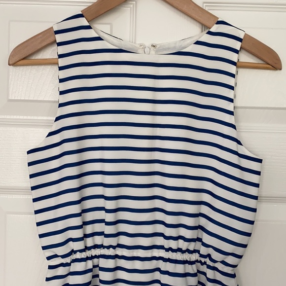 J. Crew Navy and White Striped Sleeveless Dress Size 0 - Picture 3 of 10